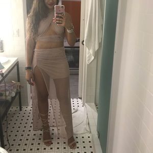 Nude with sparkles - matching set